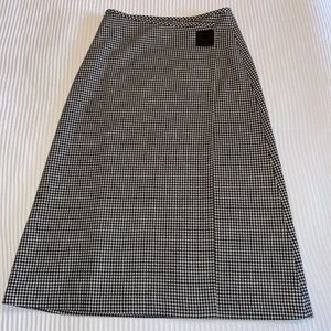 Ralph Lauren black & white houndstooth wool skirt